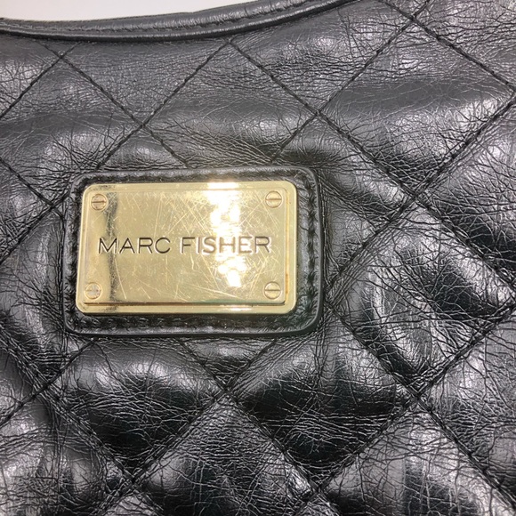 Marc Fisher Black Quilted Leather Hobo Bag - Picture 2 of 8
